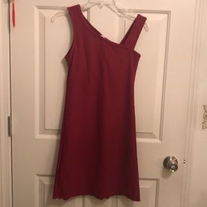 Burgundy mini dress with  build in sport bra. New